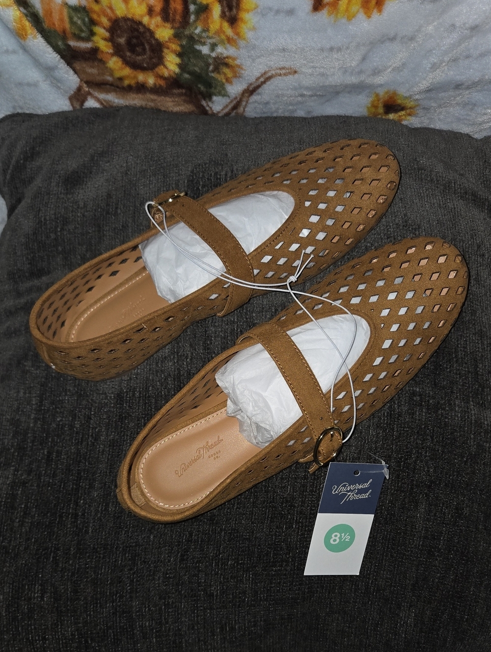 Universal Thread Men’s Brown Perforated Slip-On Loafers with Buckle